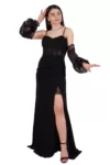 siyah-straplez-yirtmacli-abiye-elbise-7055
