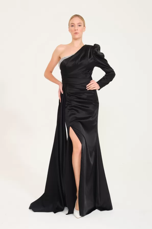 siyah-tas-baski-tek-omuz-saten-abiye-elbise-13614